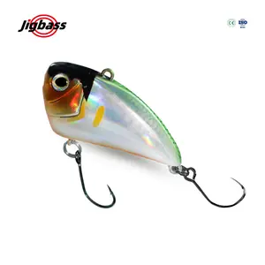 Leurre de pêche JIGBASS personnalisé 30mm 40mm HXVIB1 3.8g 7.3g pleine couche d'eau en plastique ABS coulant appât dur sans lèvres appât à manivelle VIB