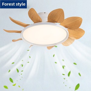 Ventilador de Techo LED de 3 Aspas Estilo Bosque con Lámpara, Control Remoto, Intensidad Regulable, Frecuencia Variable, Viento Fuerte, Iluminación Lateral, para Dormitorio y Hogar - Product Image 6