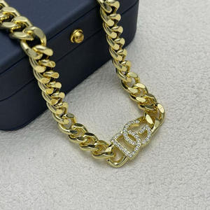 Set Perhiasan Fashion Kalung Berlian Warna Baru Gaya Vintage Wanita dan Gelang Rantai Huruf DG - Product Image 4