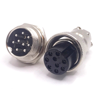 Conector de aviación de electrónica EnerGiz de alta calidad, enchufe de Cable hembra, receptáculo de montaje en Panel macho GX16, soldadura de 9 pines