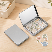Boîte de rangement pour autocollants avec couvercle à charnière pour petits accessoires, impression personnalisée, OEM, ODM, vente en gros, emballage en vrac
