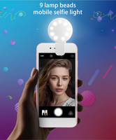Caméra Téléphone Universel En Gros USB 9 led lampe Perles 3 Modes Tik Tok Clip Selfie Anneau Lumière Mini Selfie Anneau Lumière