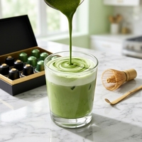 Poudre de Matcha Instantanée Cérémoniale Fraîche Certifiée USDA, 100% Thé Vert, pour la Santé et la Minceur, Vente en Gros, en Vrac, en Boîte, en Sac, en Tasse