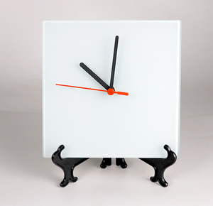Fábrica al por mayor 8 pulgadas 12 pulgadas forma cuadrada sublimación espacios en blanco reloj de vidrio templado 20cm 30cm Marco de sublimación con reloj - Product Image 1
