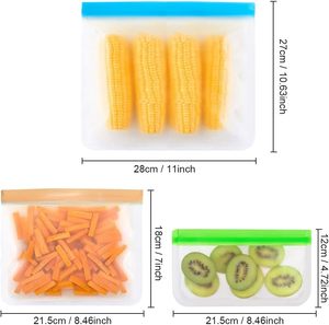 Reusable Sandwich <b>Bags</b> Reusable Snack <b>Bags</b> BPA Free <b>Bags</b> Non-woven Free Plastic for Food Travel Leakproof Silicone Kitchen - Product Image 1