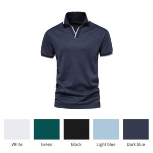 Nouveauté - Polo à col en V pour homme et femme, vêtements d'affaires, couleur unie - Product Image 5