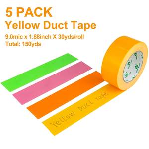 Cinta Adhesiva Industrial Amarilla de Alta Resistencia <span class=keywords><strong>OMEI</strong></span> PACK, 5 Rollos, 9.0mil de Grosor, 1.88 pulgadas X 30 yardas, Cinta Fuerte para Empaque y Reparación - Product Image 2