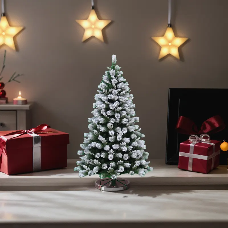 PE PVC misto neve albero artificiale bianco LED albero di natale con luci e neve effetto arbol de navidad decorazioni natalizie