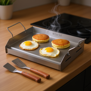 Piastra in acciaio inox Vevor 17x13 pollici, piano cottura universale per fornelli a gas e a induzione - Product Image 2