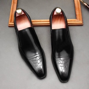 High-End Patchwork Grey Lace-Up Oxford Shoes <b>Small</b> Square Toe Breathable Lightweight Anti-Slip Summer Spring Business Dress - Product Image 4