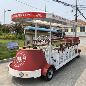 Triciclo Eléctrico de Lujo con Doble Pedal y Doble Motor, el Más Vendido, Amarillo, para Eventos, Venta de Cerveza, Turismo, con Capacidad para 14 Asientos - Product Image 1