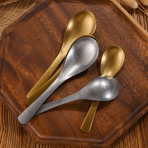 304 Stainless Steel Spoon Antique Gold Finish <b>Dessert</b> Spoon Restaurant Use - Product Image 2