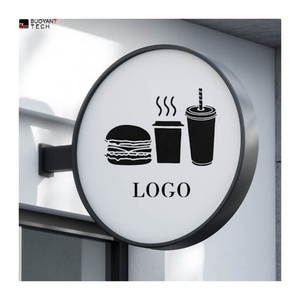 Outdoor Custom Led Round Acrylic Advertising <b>Sign</b> <b>Light</b> Box Signage Shop Store <b>Sign</b> - Product Image 1