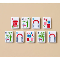 Tuiles de Mahjong Américaines Hotty Toddy University of Ole Miss en Acrylique, Style Américain avec Cartes Joker, Cadeau de Fête, Divertissement