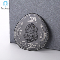 Étiquette de bouteille de vin en métal personnalisée, imperméable, avec impression personnalisée, logo en relief 3D, fabricant d'étiquettes avec logo