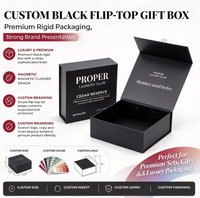 Boîte rigide magnétique pliable noire, emballage de luxe personnalisé pour parfums, boîtes en papier pour vêtements, produits de lavage, coffret de beauté