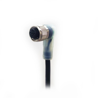 Fabricant en gros 1m câble 3 4 5 broches M12 adaptateur 90 degrés actionneur câble m12 5 broches connecteur à angle droit avec led