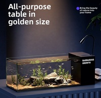 Aquarium de bureau en verre moderne JSD, filtre latéral tout-en-un, pompe silencieuse, mini aquarium écologique sans changement d'eau