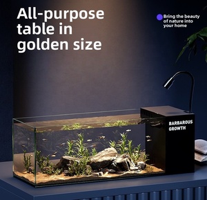 JSD Modern Glass Desktop Aquarium All-in-One Side Filter Silent Pump Water <strong>Change</strong>-Free Mini Eco Fish Tank Box - Product Image 3