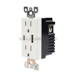 Fast Lead time American Standard Double USB Tamper Resistant 15Amp Duplex Receptacle Power Wall Outlet With Panel
