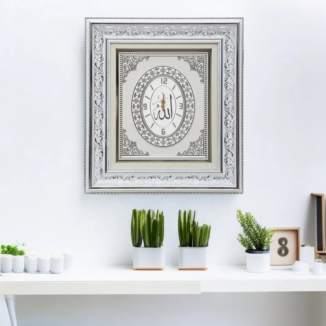 New 2023 Islamic Style Plastic Wall Horloge Designer Clock Home Decoration Living Room Wall Art Muslim Decor Ramadan Gifts