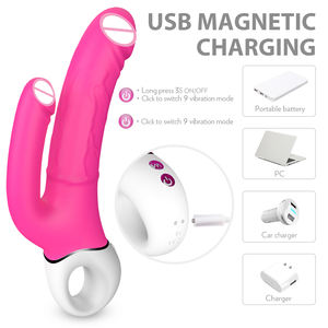 2 в 1 Женский мастурбатор секс-продукт двусторонний 9 Частотный вибратор точки G и клитора вибратор секс-игрушки для женщин - Product Image 6