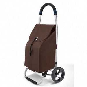 Carrito de Compras Plegable de Aleación de Aluminio, Reutilizable, con Bolsa Impermeable de Oxford 600D para Comestibles - Product Image 4
