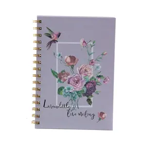 Custom Printing Cute Rose Gold Foil Hardcover Spiral Journal Wholesale Writing Paper Notebook
