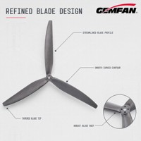 Hélice de drone GEMFAN 1510-3 en fibre de verre et nylon de 15 pouces, 3 pales, haute poussée, CW CCW, pour pulvérisation agricole UAV