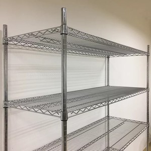 家用仓库两用镀铬货架，带加厚轮子，防静电金属丝网储物架 - Product Image 3