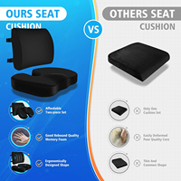 Sangle réglable oreiller de soutien lombaire utilisation au bureau sciatique soulagement de la douleur coussins de chaise couverture lavable mousse à mémoire voiture voyage