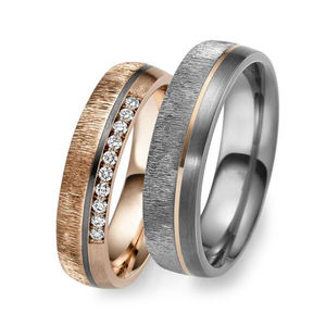 Bagues Alin Bijoux Surface rugueuse avec diamants brillants Bagues de fiançailles en tantale Bandes de mariage pour <span class=keywords><strong>couple</strong></span> - Product Image 6