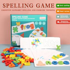 Oferta especial de madera de colores <span class=keywords><strong>ortografía</strong></span> Montessori juguetes educativos cartas desarrolla vocabulario tarjetas de alfabet - Product Image 6