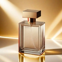 Botol Parfum Persegi Transparan Grosir dengan Logo Custom, Dinding Tebal, Tepi Bersegi, Tutup Perak, Botol Semprot untuk Kemasan Kosmetik