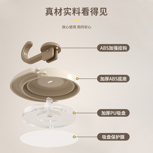 Snail Vacuum Suction Hook Plastic Wall Mounted Punch Free For Kitchen Living Room Door Back Storage Hooks - Product Image 3