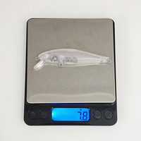 NOUVEAU OEM 8,5 cm 7,8 g Vente en gros de leurres flottants Minnow Appâts transparents non peints Appâts durs en ABS pour la pêche au black-bass