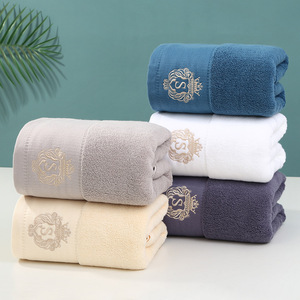 ผ้าขนหนูอาบน้ำปักลายผ้าฝ้ายแท้ 70x140 ซม. ซึมซับน้ำได้ดี หนานุ่ม ขนาดผู้ใหญ่ ผ้าขนหนูโปรโมชั่น - Product Image 1