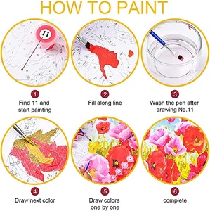 XIXI Kit de Pintura al Óleo por Números, Paisaje de Flores, Lienzo DIY Hecho a Mano, Decoración del Hogar - Product Image 4