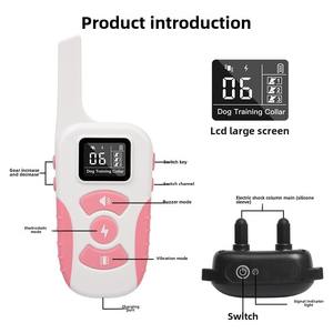 Nuevo Dispositivo de entrenamiento de perros recargable a prueba de agua de 1000m <span class=keywords><strong>Collar</strong></span> antiladridos remoto inteligente para uno o dos perros suministros para mascotas - Product Image 3