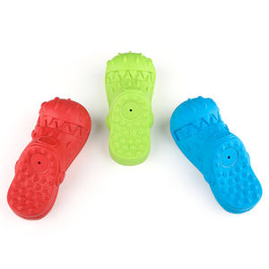 Jouet à mâcher neutre en caoutchouc pour <span class=keywords><strong>chien</strong></span>, rouge, avec saveur de bœuf et de crème, jouet sonore pour animaux de compagnie - Product Image 3