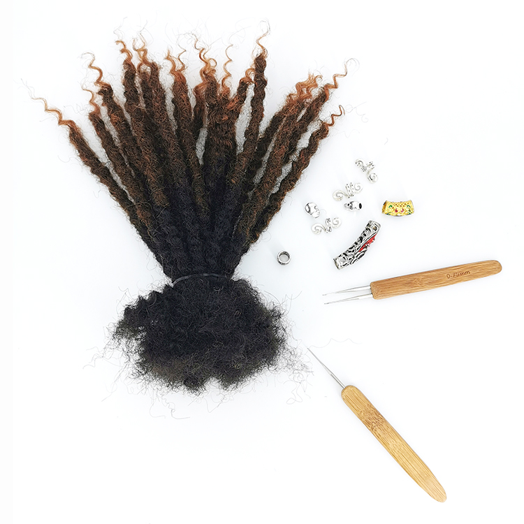 Vast Hair KAMA Brazilian Hair Dreadlock 100% Virgin Remy Human Hair 0.4cm-0.8cm 1B/4/30# Color Texture Loc Extensions Curly Ends Women thumbnail 4
