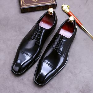 Chaussures en cuir italiennes de luxe pour hommes, à bout pointu, avec trous respirants, chaussures formelles pour hommes, chaussures de haute qualité - Product Image 3
