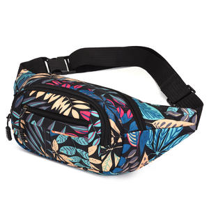 Vente en gros Sac-<span class=keywords><strong>ceinture</strong></span> unisexe grande capacité imprimé feuilles pour hommes Sacs <span class=keywords><strong>banane</strong></span> de voyage en toile décontractés - Product Image 1