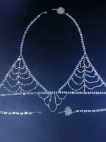 Chaîne de corps scintillante en alliage et strass pour femme, accessoire sexy pour bikini, idéale pour les spectacles de danse et les défilés