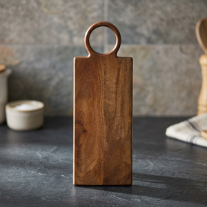 Planche à découper rectangulaire en bois, épaisseur 2,0 cm, manche de couteau en bois, gravure de logo personnalisé, écologique, durable, ustensiles de cuisine réutilisables - Product Image 1