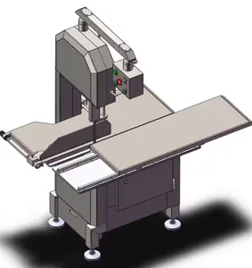 Semi-Automatic Commercial Bone Saw S. S with Sliding Table 2HP Power Frozen Meat Cutting Machine Beef Bone Cutting Machine