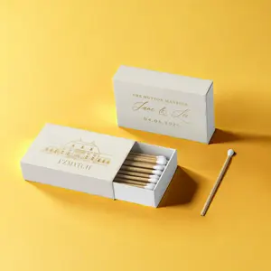 Factory Matchbox Custom Matchstick Cigar 3 Inch Candle Incense Wood With Logo Safe Hotel Bulk Box Match