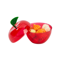 Mignon Fruit En Forme De 6cm/10cm Pomme Boîte En Plastique Mini Chocolat Creative Emballage Boîte Dessin Animé Pomme En Forme De Bonbons Boîte