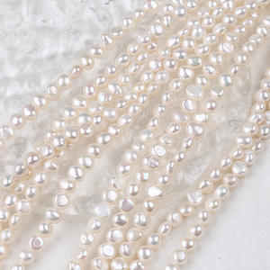 Perla de Agua Dulce Natural de Zhuji, Perla Barroca Suelta de 6-7 mm con Orificio Lateral Ligero para Joyería DIY - Product Image 1