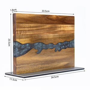 Porte-<span class=keywords><strong>couteaux</strong></span> magnétique personnalisé double face en bois d'acacia et résine, écologique, aimants puissants <span class=keywords><strong>pour</strong></span> la <span class=keywords><strong>cuisine</strong></span>, taille personnalisable - Product Image 3